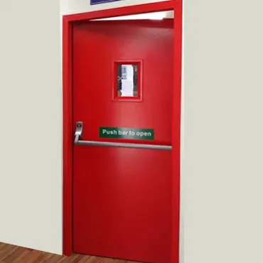 Emergency exit steel door with panic bar