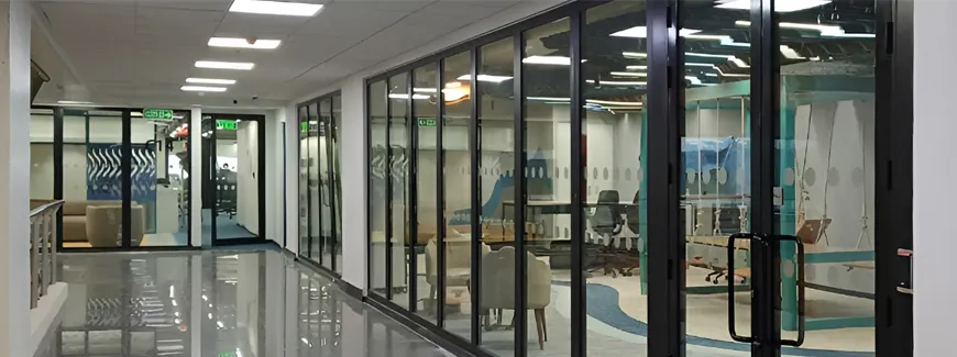 fully glazed fire rated steel door